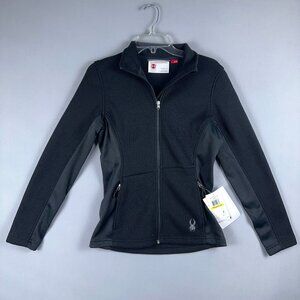 Spyder W Core Sweater Womens Size Medium Knit Fleece Slim Full Zip 503024 Black